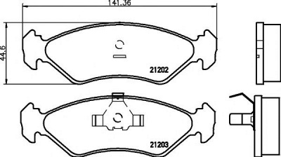 HELLA PAGID 8db355007391 -  Комплект тормозных колодок, дисковый тормоз